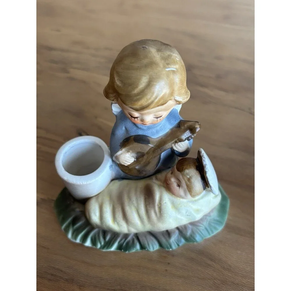 Vintage 1963 Holt Howard Angel & Baby Candle Holder Figurine